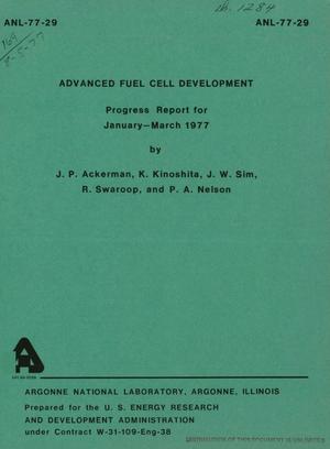 Advanced fuel cell development. Progress report for January--March 1977.