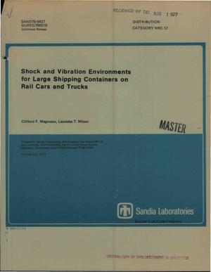 Shock and vibration environments for large shipping containers on rail cars and trucks