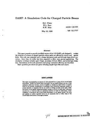 DART: a simulation code for charged particle beams