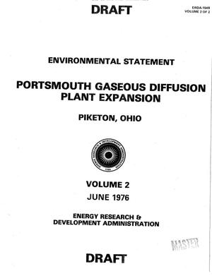 Portsmouth Gaseous Diffusion Plant expansion, Piketon, Ohio. Volume 2. Draft environmental statement