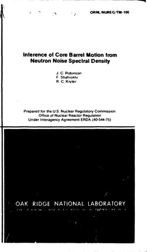 Inference of core barrel motion from neutron noise spectral density. [PWR]
