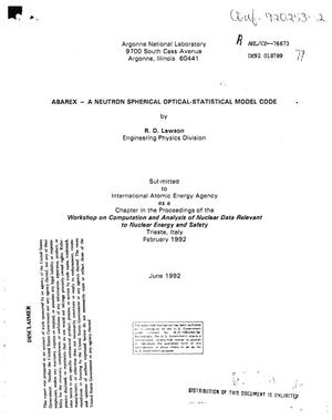 ABAREX: A neutron spherical optical-statistical model code