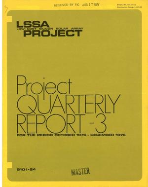 Low-Cost Silicon Solar Array Project. Quarterly report 3, October 1976--December 1976