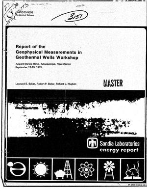 Report of the geophysical measurements in geothermal wells workshop, Airport Marina Hotel, Albuquerque, New Mexico, September 17--19, 1975