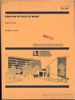 Equation of state of water