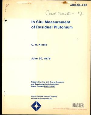 In situ measurement of residual plutonium