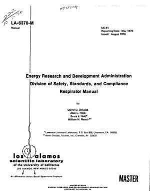 Energy Research and Development Administration, Division of Safety, Standards, and Compliance respirator manual
