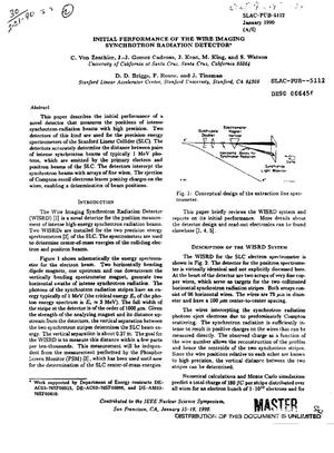 Initial performance of the Wire Imaging Synchrotron Radiation Detector