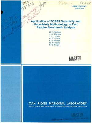 Application of FORSS sensitivity and uncertainty methodology to fast reactor benchmark analysis