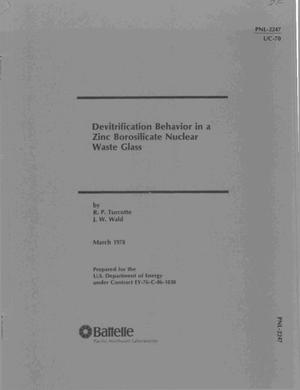 Devitrification behavior in a zinc borosilicate nuclear waste glass