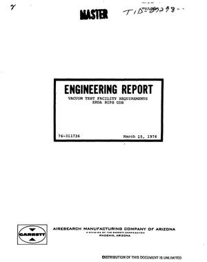 Engineering report: vacuum test facility requirements ERDA BIPS GDS