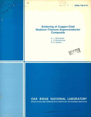 Soldering of copper-clad niobium--titanium superconductor composite