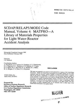 SCDAP/RELAP5/MOD2 code manual