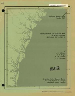 Hydrography of Onslow Bay, North Carolina: September 1975 (OBIS II)