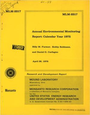Annual environmental monitoring report: calendar year 1975. [Mound Laboratory, Ohio]