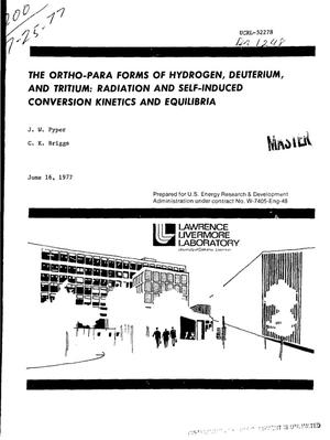Ortho-para forms of hydrogen, deuterium, and tritium: radiation and self-induced conversion kinetics and equilibria