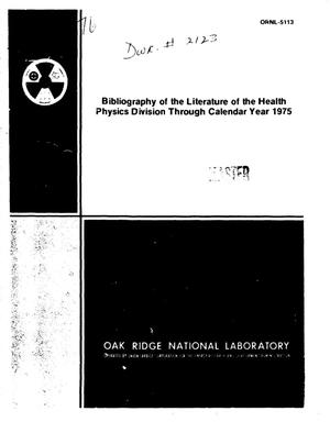 Bibliography of the literature of the Health Physics Division through calendar year 1975