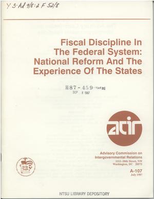 Fiscal discipline in the federal system : national reform and the experience of the states