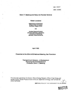 Glenn T. Seaborg and heavy ion nuclear science