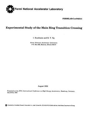 Experimental study of the Main Ring transition crossing