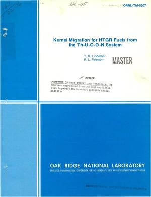 Kernel migration for HTGR fuels from the Th--U--C--O--N system