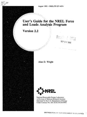 User's Guide for the NREL Force and Loads Analysis Program. [National Renewable Energy Laboratory (NREL)]