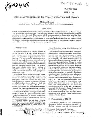 Recent developments in the theory of heavy-quark decays