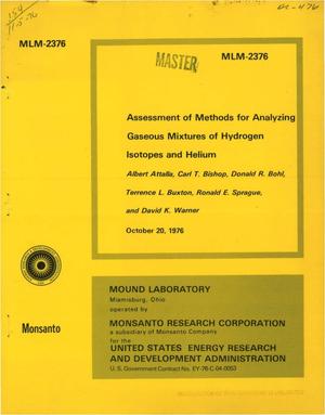 Assessment of methods for analyzing gaseous mixtures of hydrogen isotopes and helium