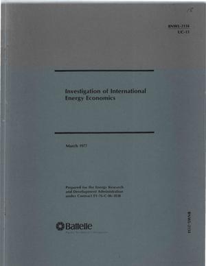 Investigation of international energy economics. [Use of econometric model EXPLOR]