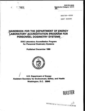 Handbook for the Department of Energy Laboratory Accreditation Program for personnel dosimetry systems