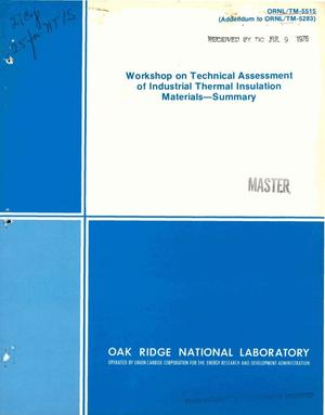Workshop on technical assessment of industrial thermal insulation materials: summary