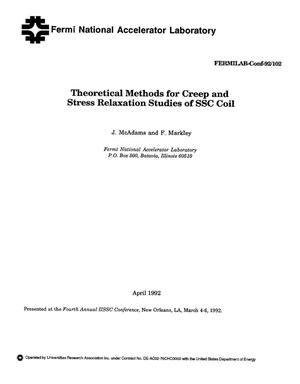 Theoretical methods for creep and stress relaxation studies of SSC coil