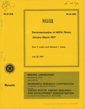 Decontamination of HEPA filters: January--March 1977