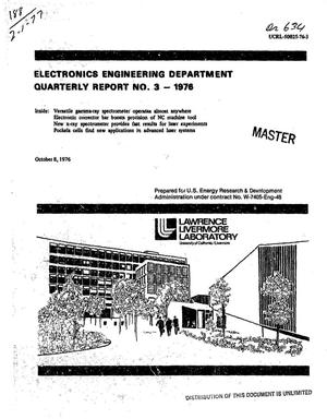 Electronics Engineering Department quarterly report No. 3, 1976
