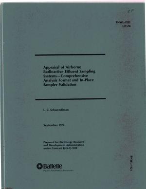 Appraisal of airborne radioactive effluent sampling systems: comprehensive analysis format and in-place sampler validation