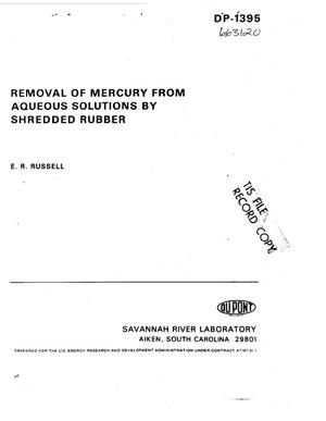 Removal of mercury from aqueous solutions by shredded rubber