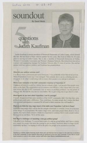 [Clipping: 5 Questions with Judith Kaufman]
