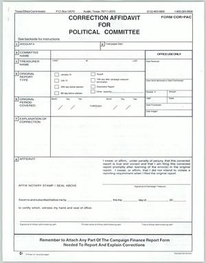 Correction Affidavit for Political Committee