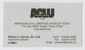 Primary view of object titled '[Business Card for William C. Harrell]'.