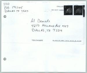 [Envelope Addressed to Al Daniels]