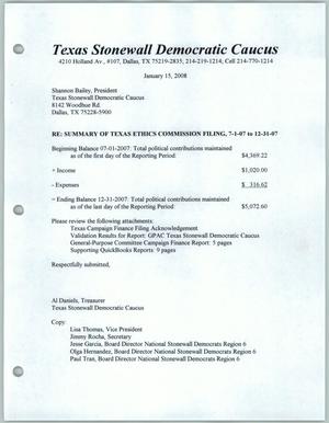 [Summary of Texas Ethics Commission Filing]
