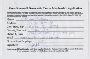 [Texas Stonewall Democratic Caucus Application for Steven Salzman]