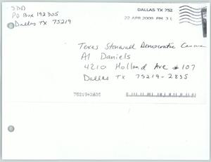 [Envelope Addressed to Texas Stonewall Democratic Caucus]