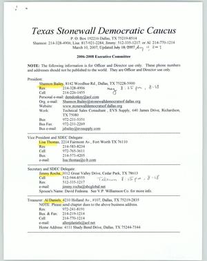 [Texas Stonewall Democratic Caucus 2006-2008 Executive Committee]