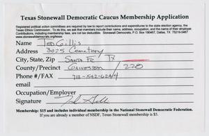 [Texas Stonewall Democratic Caucus Application for Ted Gillis]