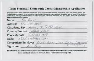 [Texas Stonewall Democratic Caucus Application for Rich Bailey]