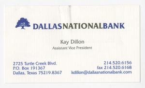 [Business card for Kay Dillon]