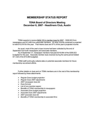 [TDNA Membership Status Report]