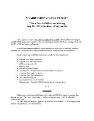 [TDNA Membership Status Report]