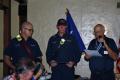 Photograph: [Arlington firefighters Joel B. Lopez and Kevin S. Pittmon with John …